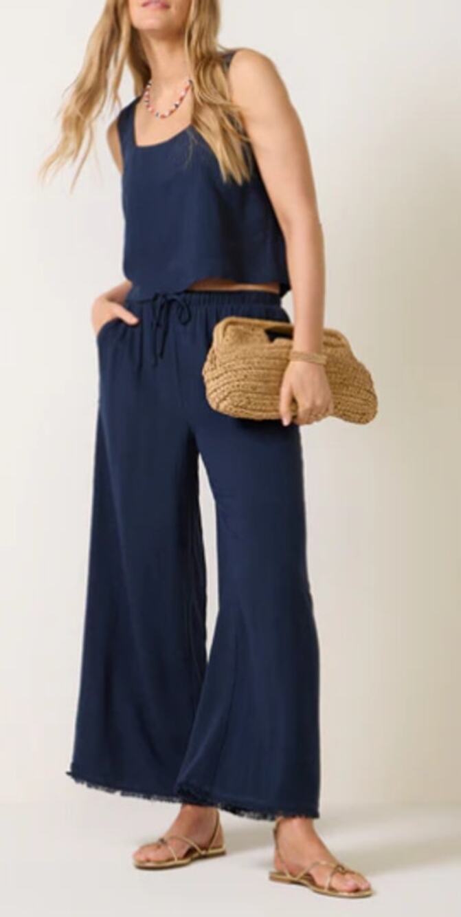 NWT Z Supply Soren Pants Eclipse Navy Relaxed Wide Leg Size S